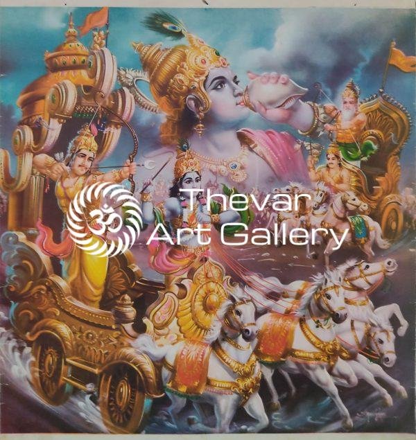 Arjuna – Krishna – Bhisma- Mahabharat - Thevar Art Gallery