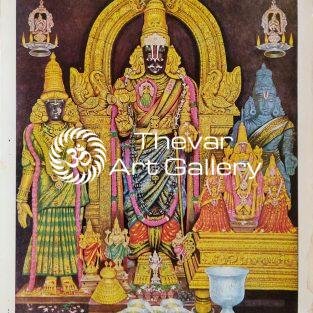 Sri Rukmini Sametha Venkata Krishnaswamy vintage print - Thevar art gallery