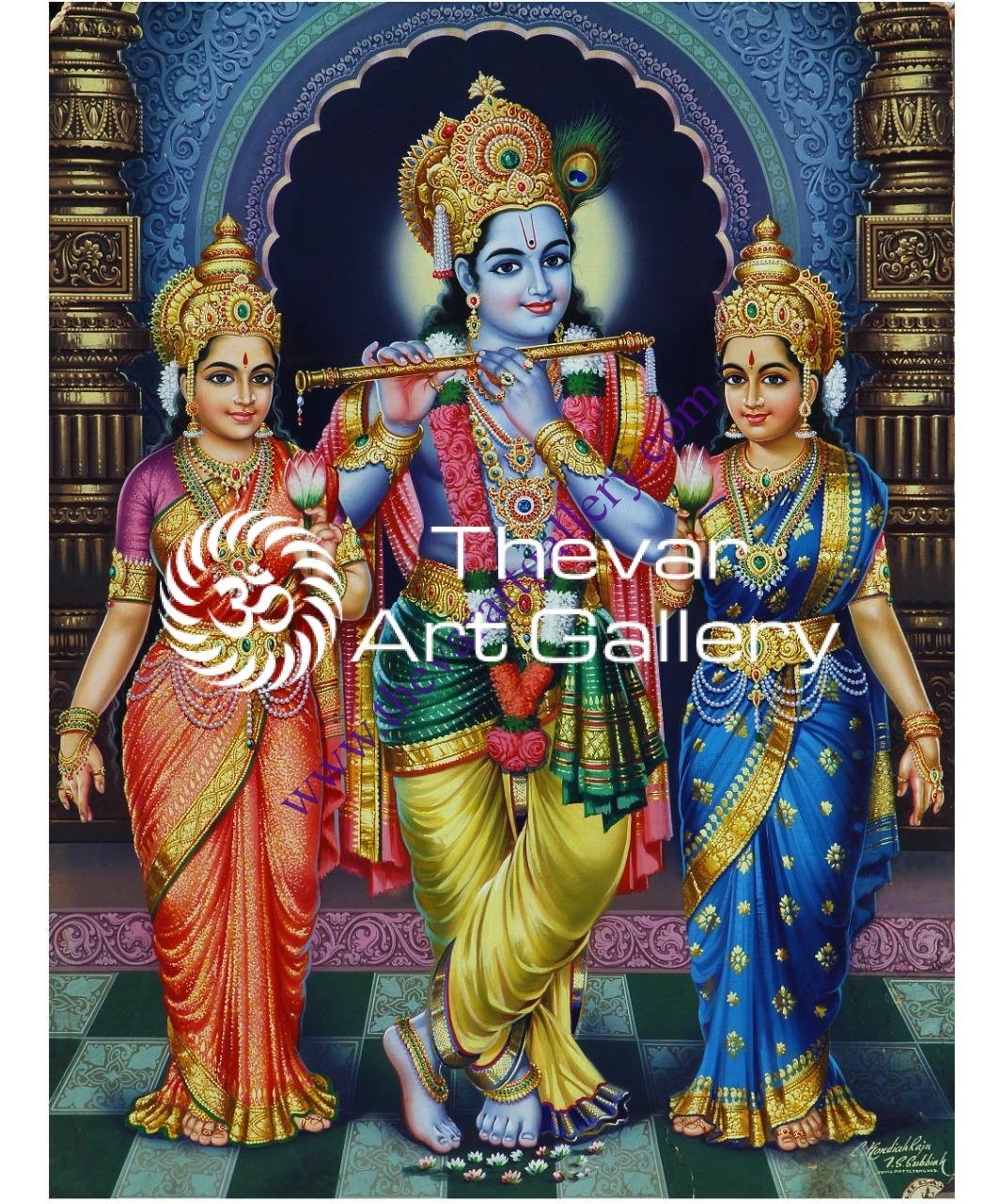 Krishna – Bhama – Rukmini - Thevar Art Gallery