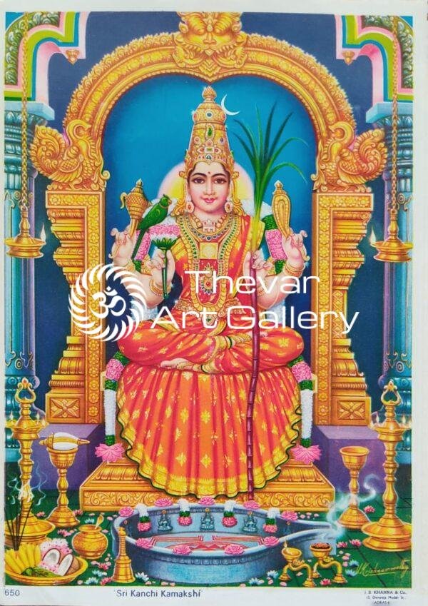 Sri Kanchi Kamakshi vintage print - Thevar art gallery