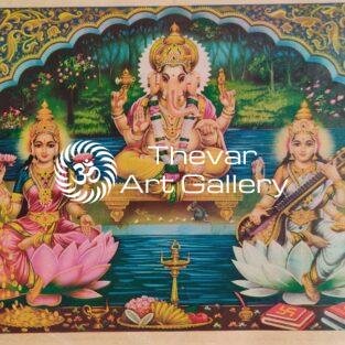 Diwali Puja vintage print - Thevar art gallery