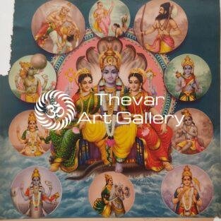 Satya bama Rukmini - Krishna - Dasavatharam vintage print - Thevar art gallery