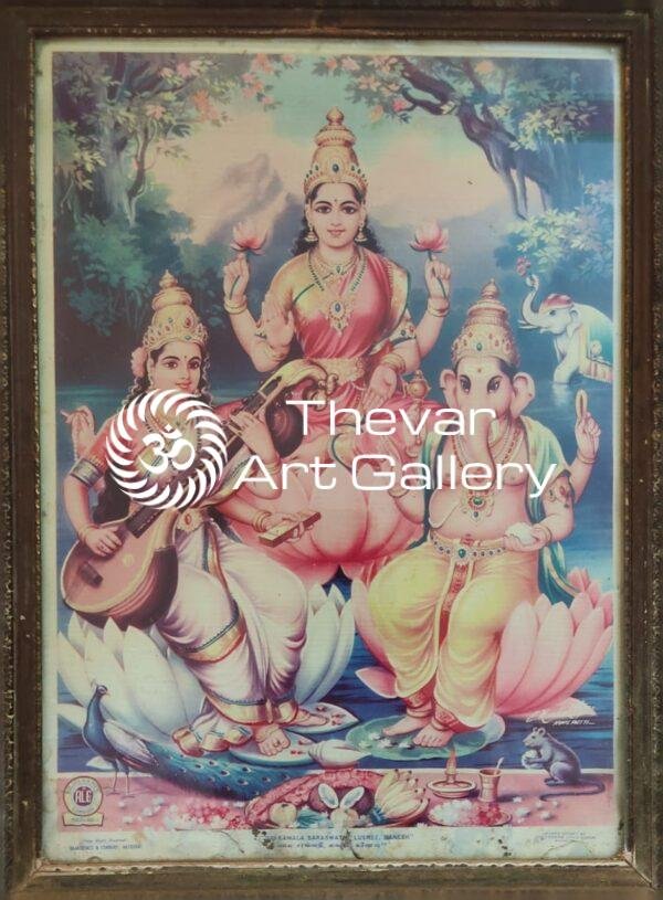 Diwali Puja antique vintage prints - Thevar art gallery