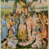 Krishna Leela antique vintage Print - Thevar art gallery