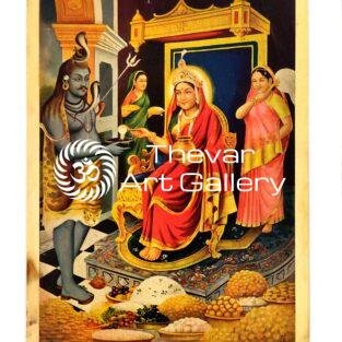 Shiva Annapoorna vintage print - Thevar art gallery