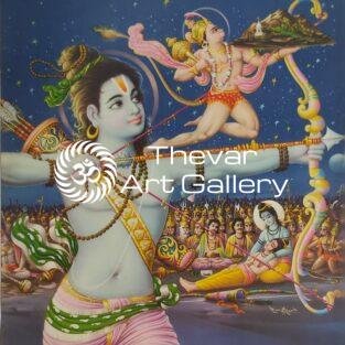 Laxman Hanuman antique Vintage print - Thevar art gallery