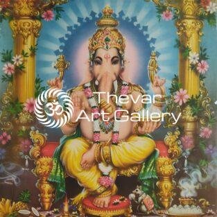 Lord Ganesha antique Vintage print - Thevar art gallery