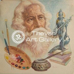 Rabindranath Tagore antique vintage print - Thevar art gallery