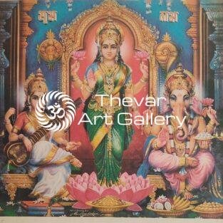 Diwali Pooja antique vintage print - Thevar art gallery