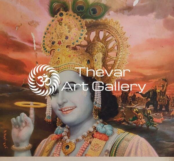 Maha Vishnu antique Vintage print - Thevar art gallery