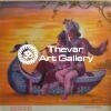 Radhe Krishna antique Vintage print - Thevar art gallery