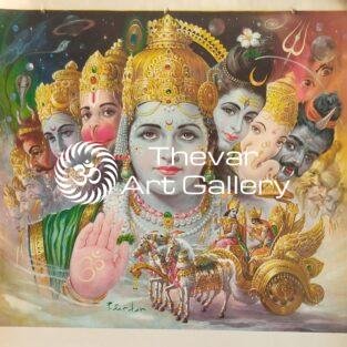 Maha Vishnu antique Vintage print - Thevar art gallery