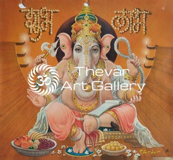Ganesha antique Vintage print - Thevar art gallery