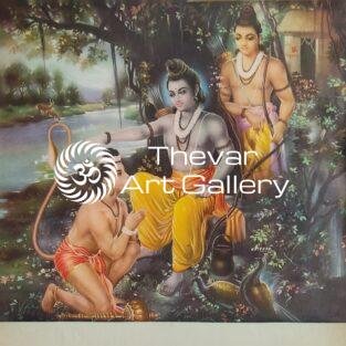 Rama baktha Hanuman antique Vintage print - Thevar art gallery