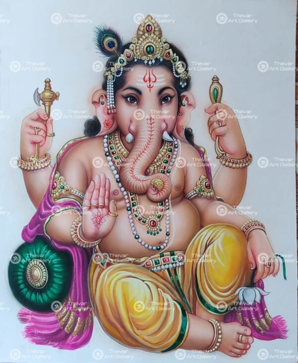Artist Ma.Baskar antique vintage paintings - Thevar art gallery