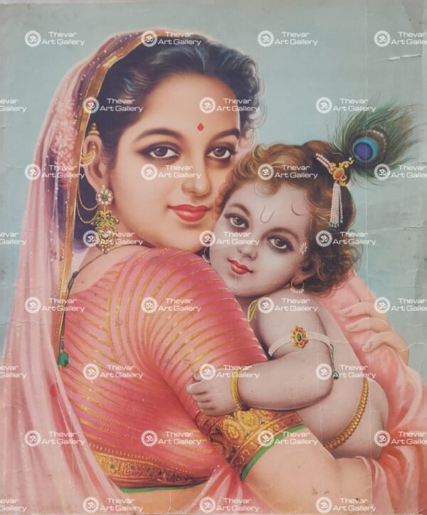 Artist Indra Sharma antique Vintage print - Thevar art gallery