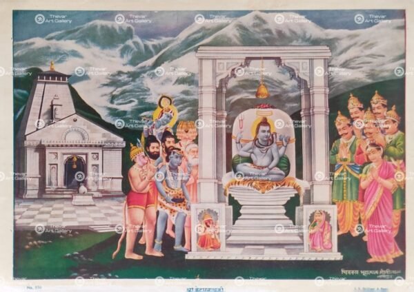 Gods offering prayer to Shiva