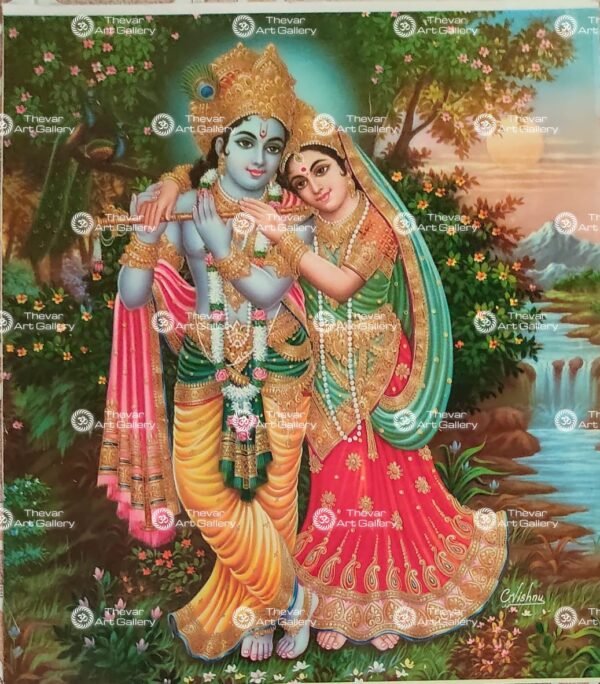 Artist Vishnu antique Vintage print - Thevar art gallery
