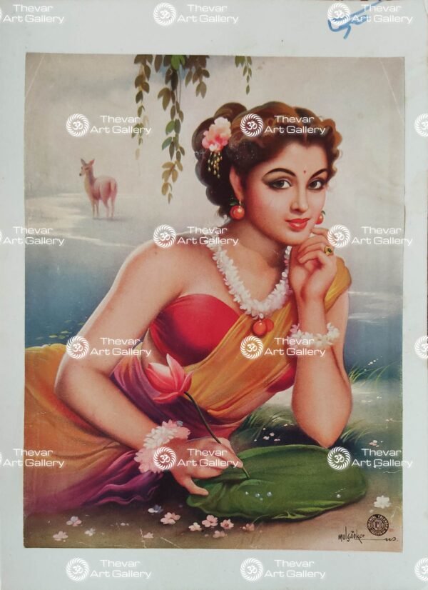 Artist Mulgaonkar antique Vintage print - Thevar art gallery