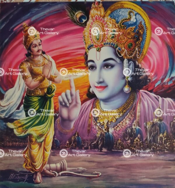 Artist M.C.Jegannath antique Vintage print - Thevar art gallery