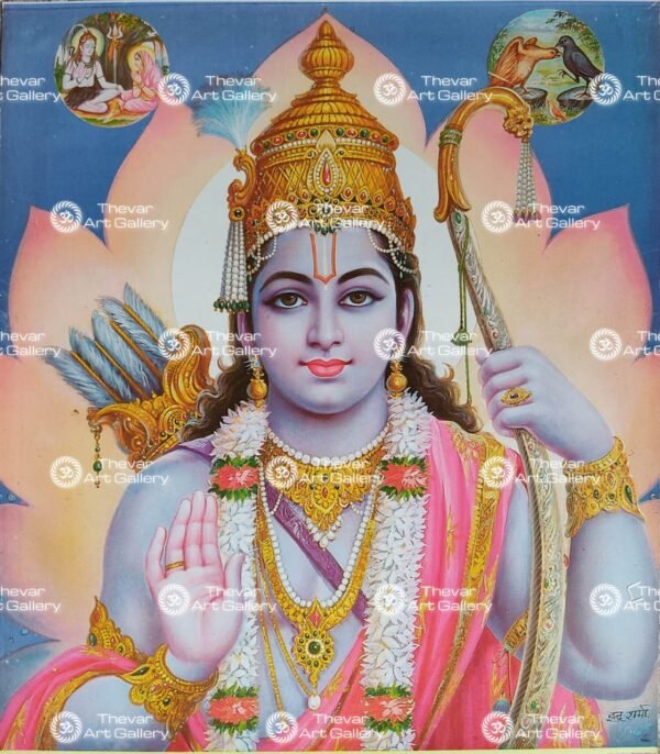Artist Indra Sharma antique Vintage print - Thevar art gallery