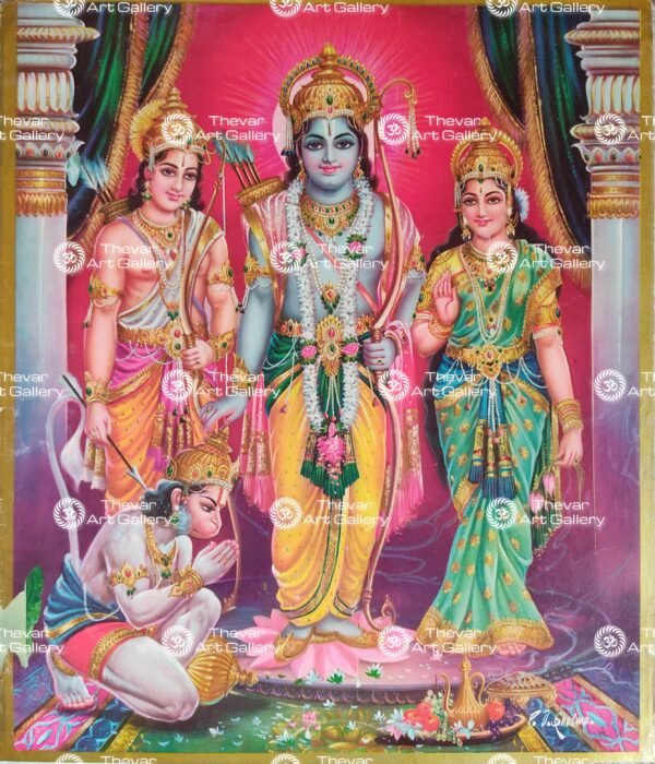 Artist Indra Sharma antique Vintage print - Thevar art gallery