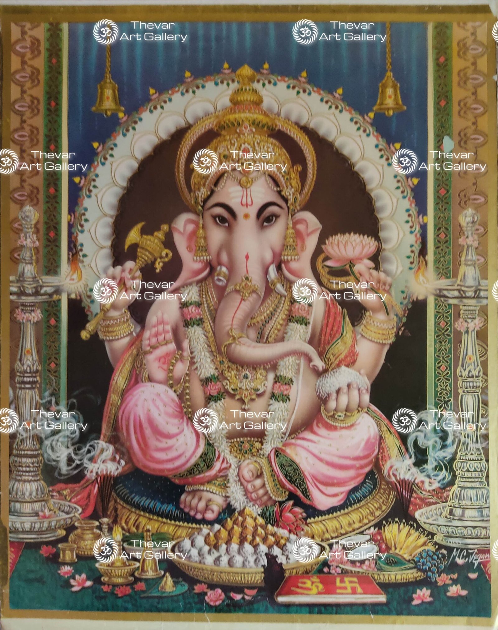 Artist M.C.Jegannath antique Vintage print - Thevar art gallery