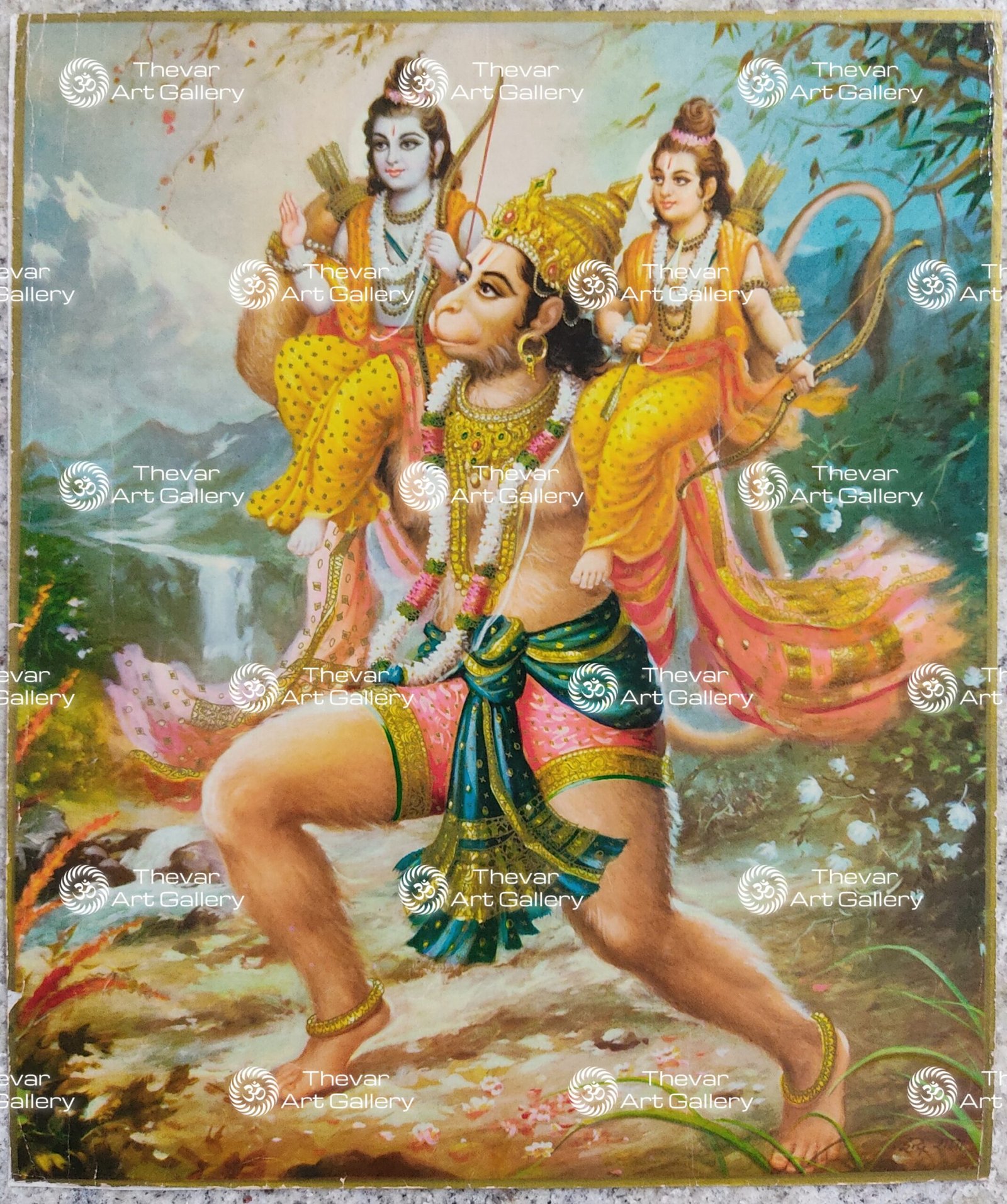 Artist Indra Sharma antique Vintage print - Thevar art gallery