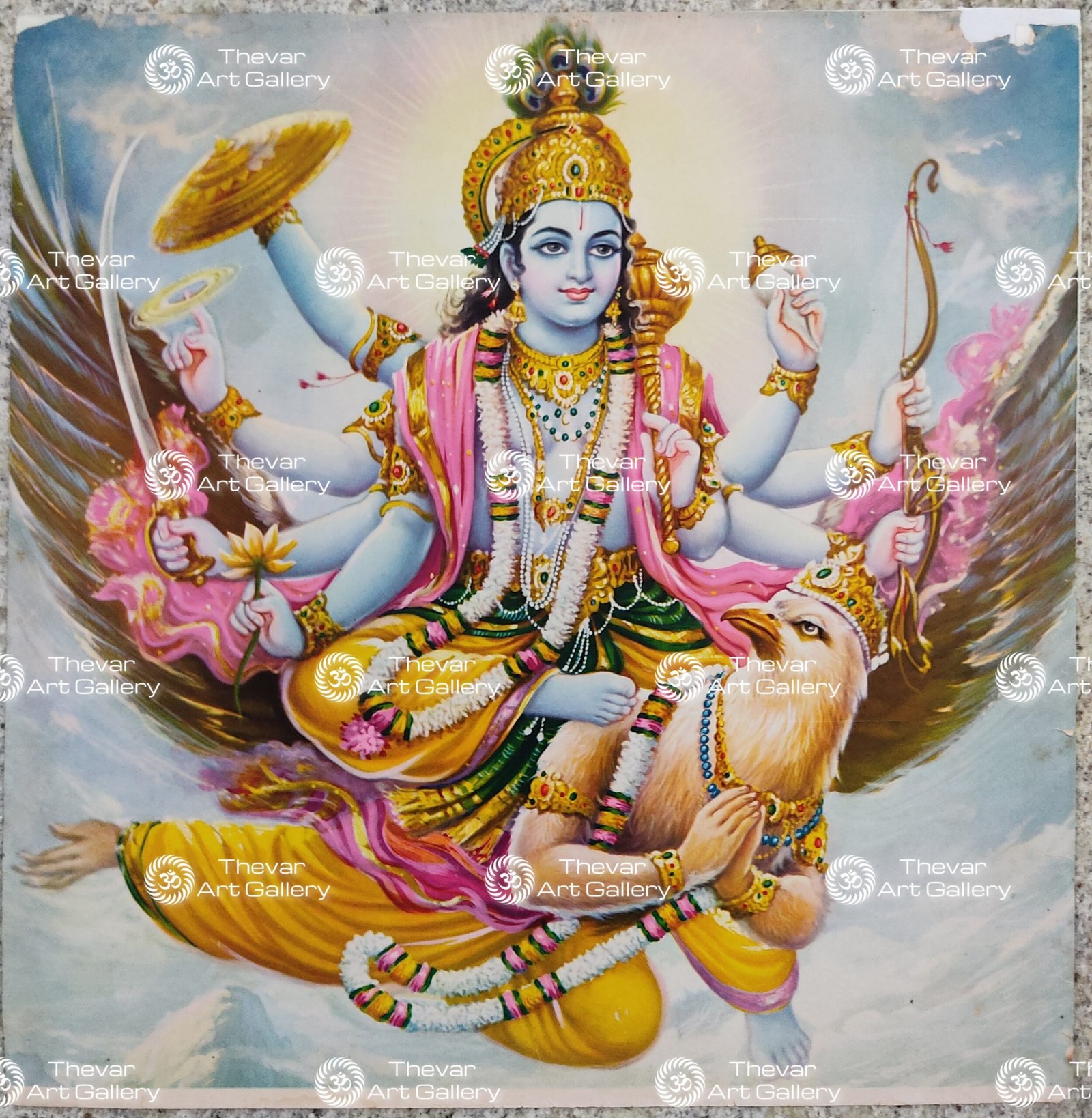Artist Indra Sharma antique Vintage print - Thevar art gallery