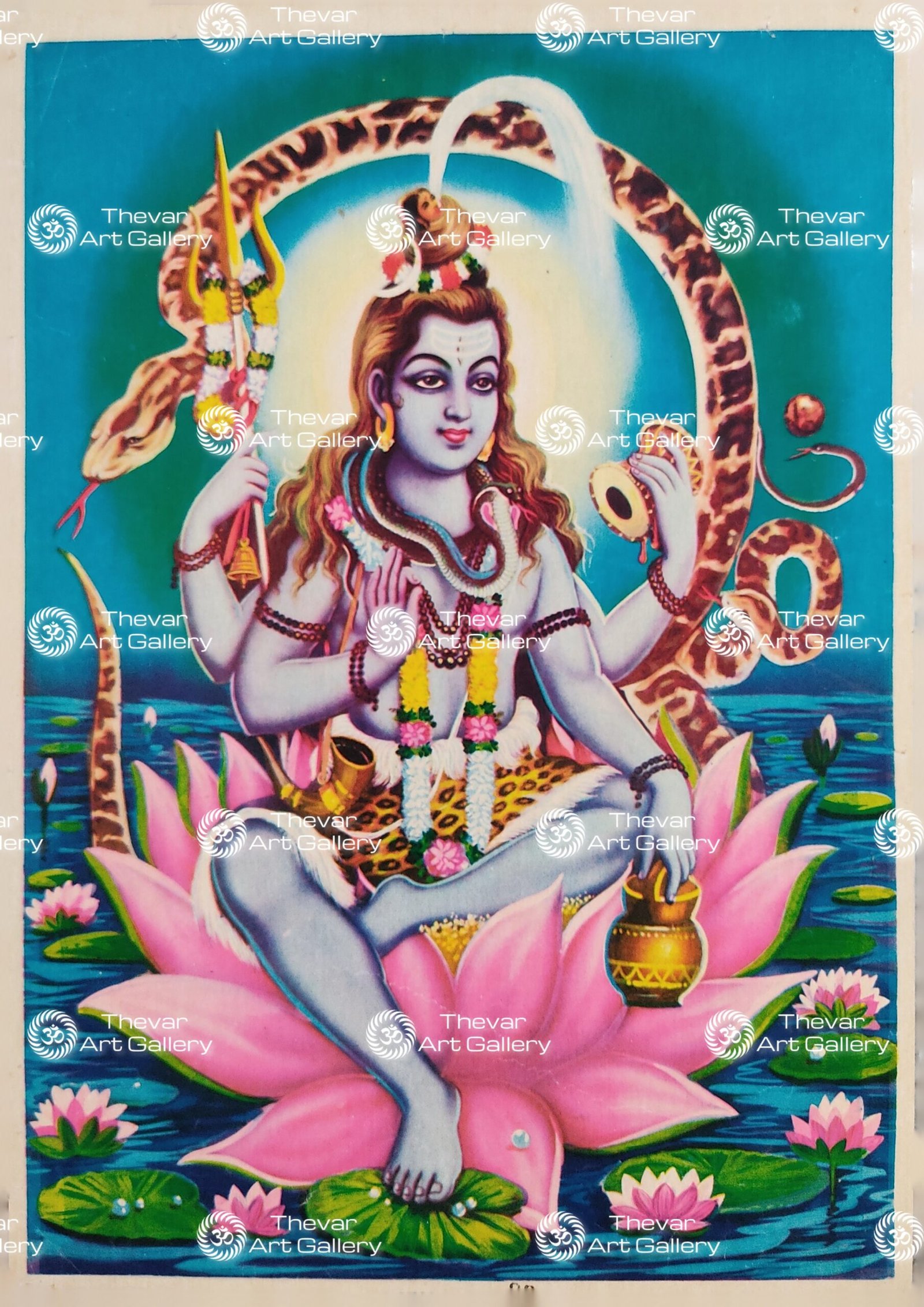 Artist Indra Sharma antique Vintage print - Thevar art gallery