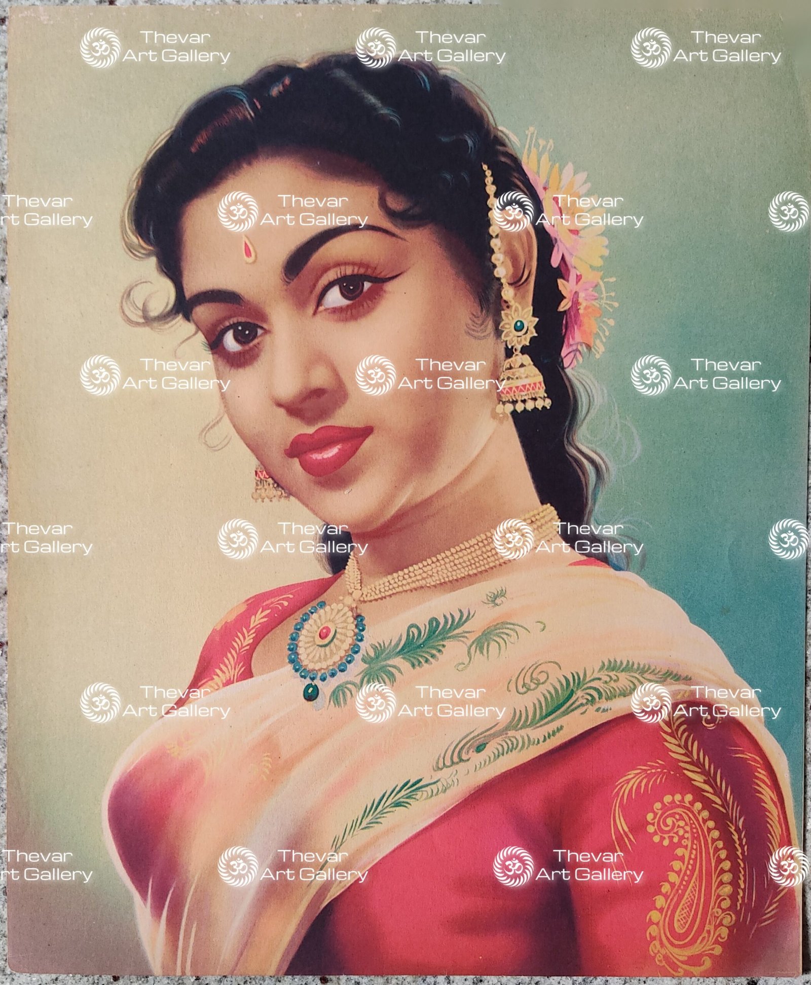 Artist Ravi Antique vintage print - Thevar art gallery