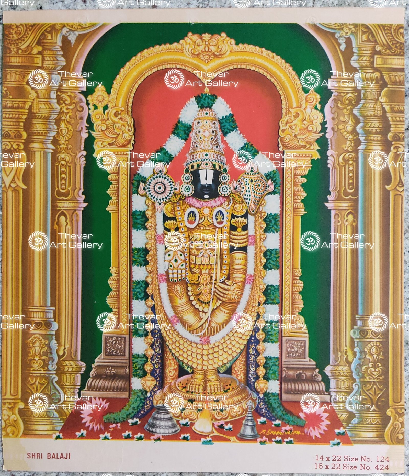 Artist M.Sreenivasen Antique vintage print - Thevar art gallery