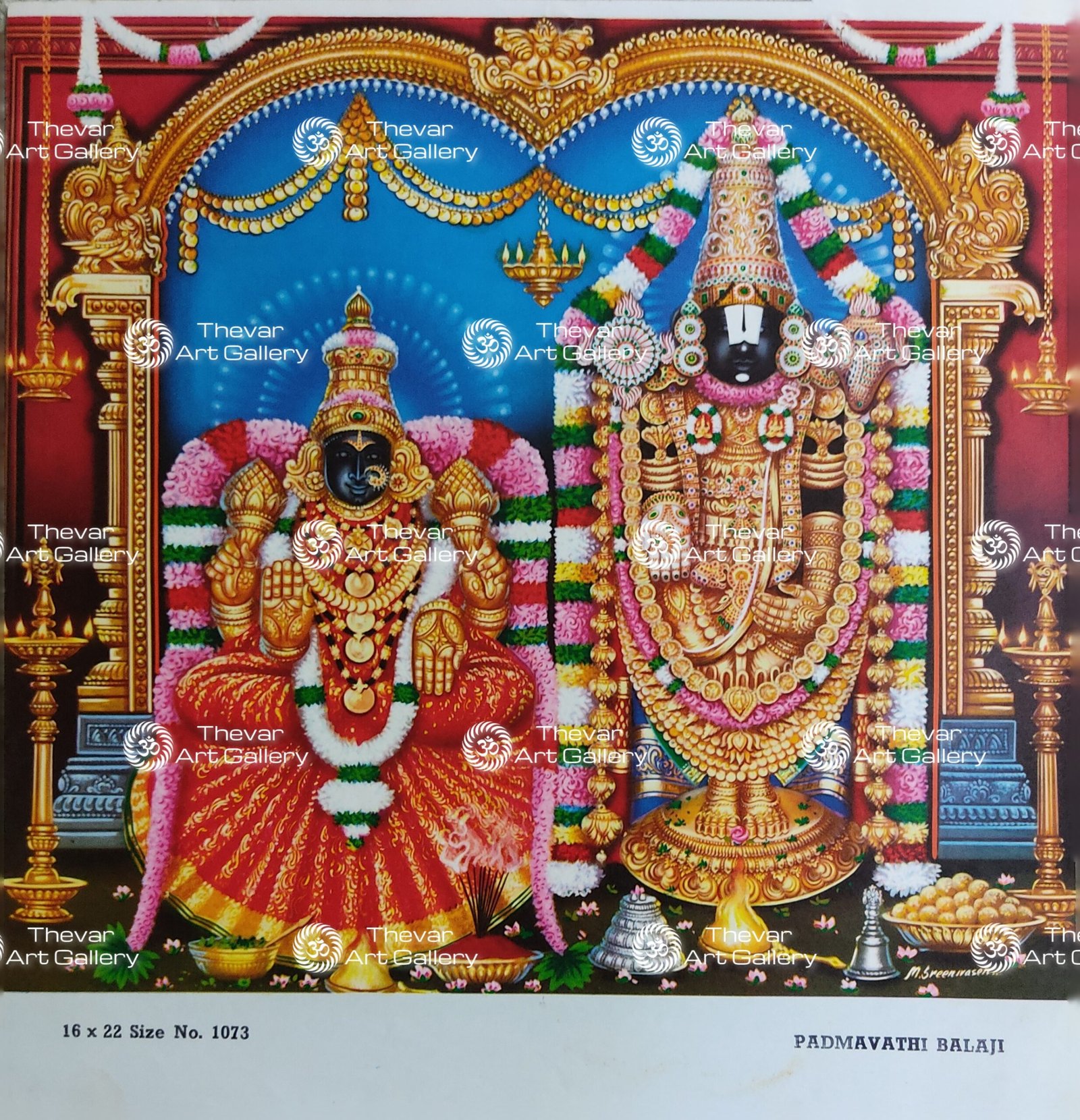 Artist M.Sreenivasen Antique vintage print - Thevar art gallery