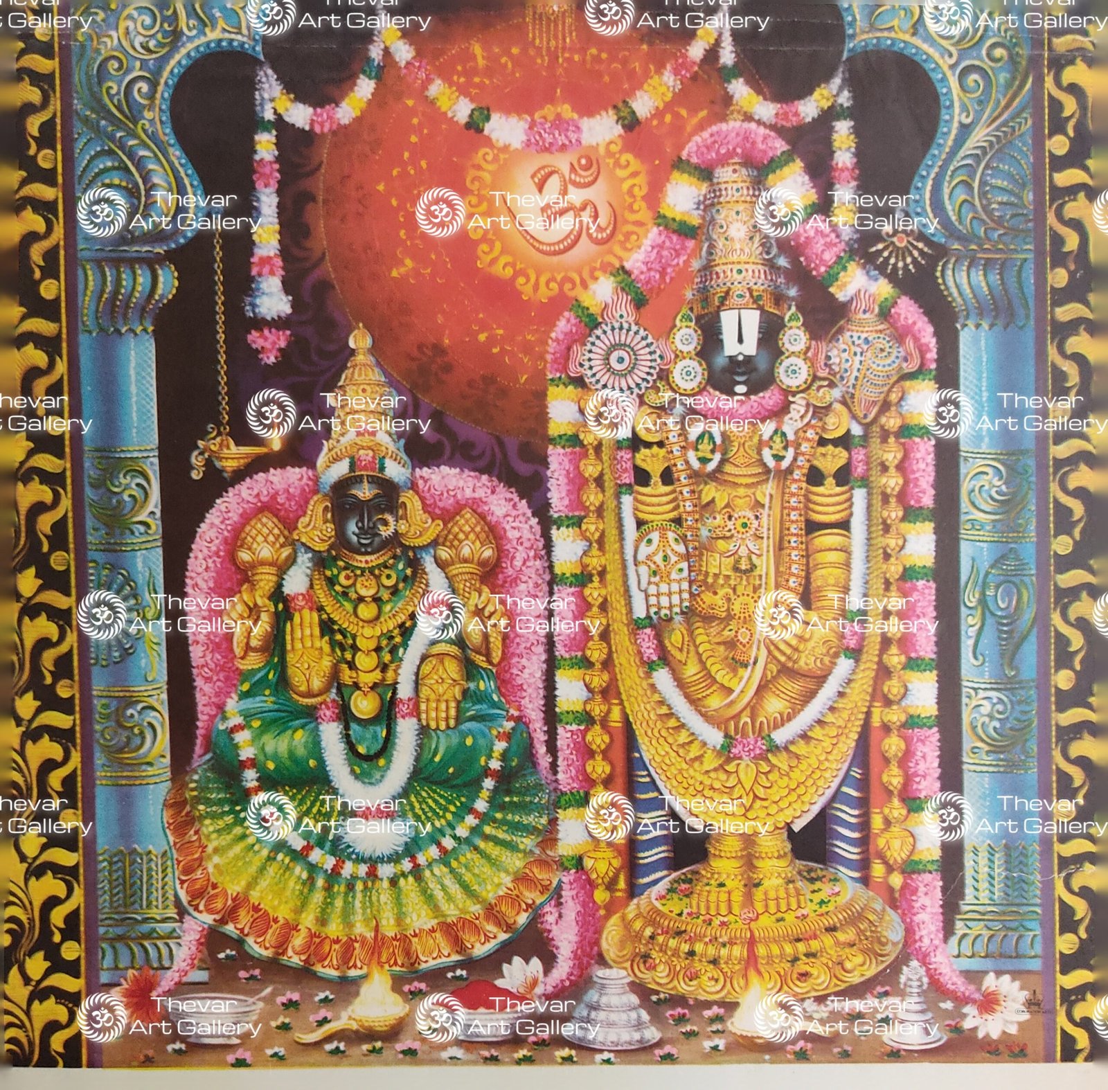 Artist M.Sreenivasen Antique vintage print - Thevar art gallery