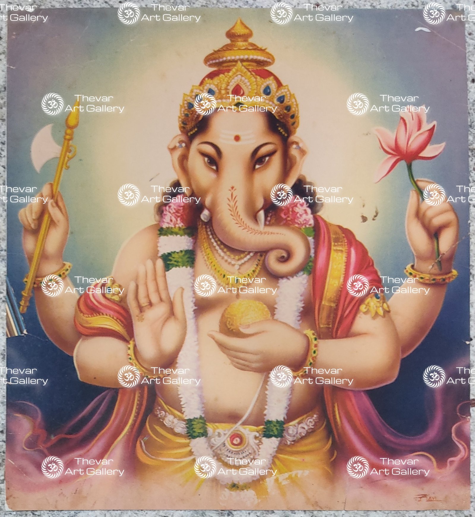 Artist Ravi antique Vintage print - Thevar art gallery