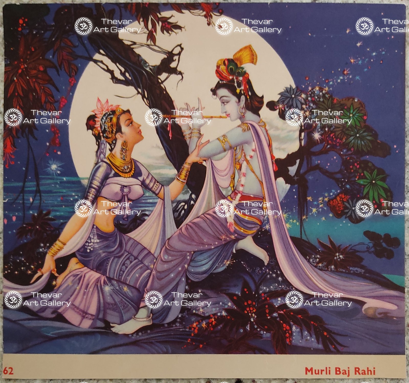 Artist Mr.Gondhalekhar antique Vintage print - Thevar art gallery