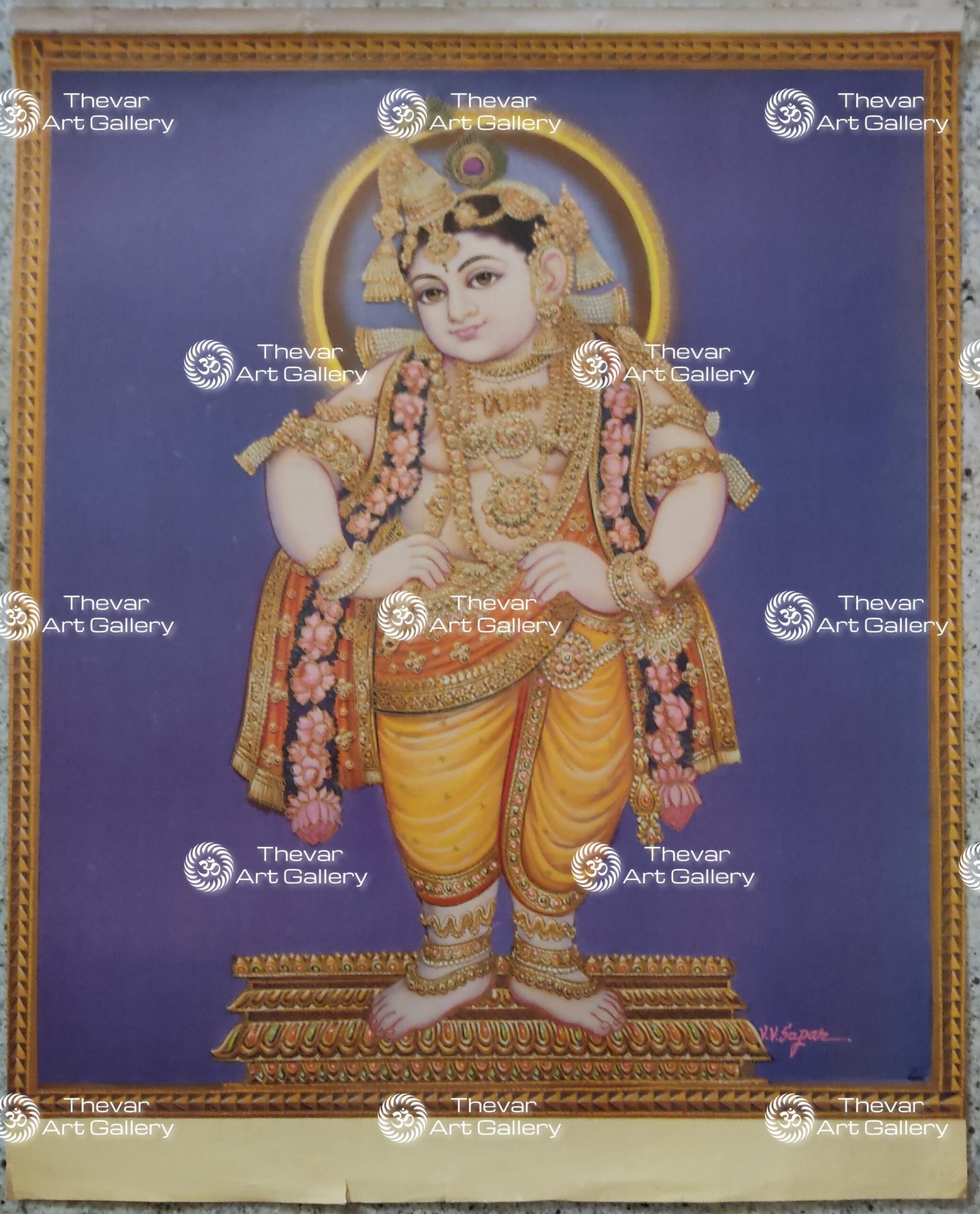 Artist Sapar Bros antique vintage paintings - Thevar art gallery