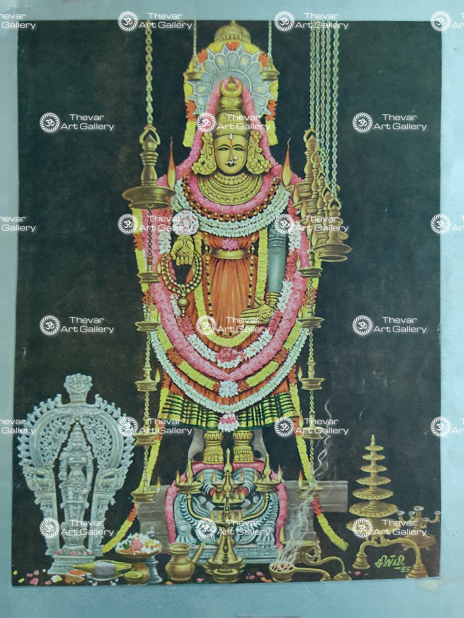 Artist Silpi antique Vintage Print - Thevar art Gallery