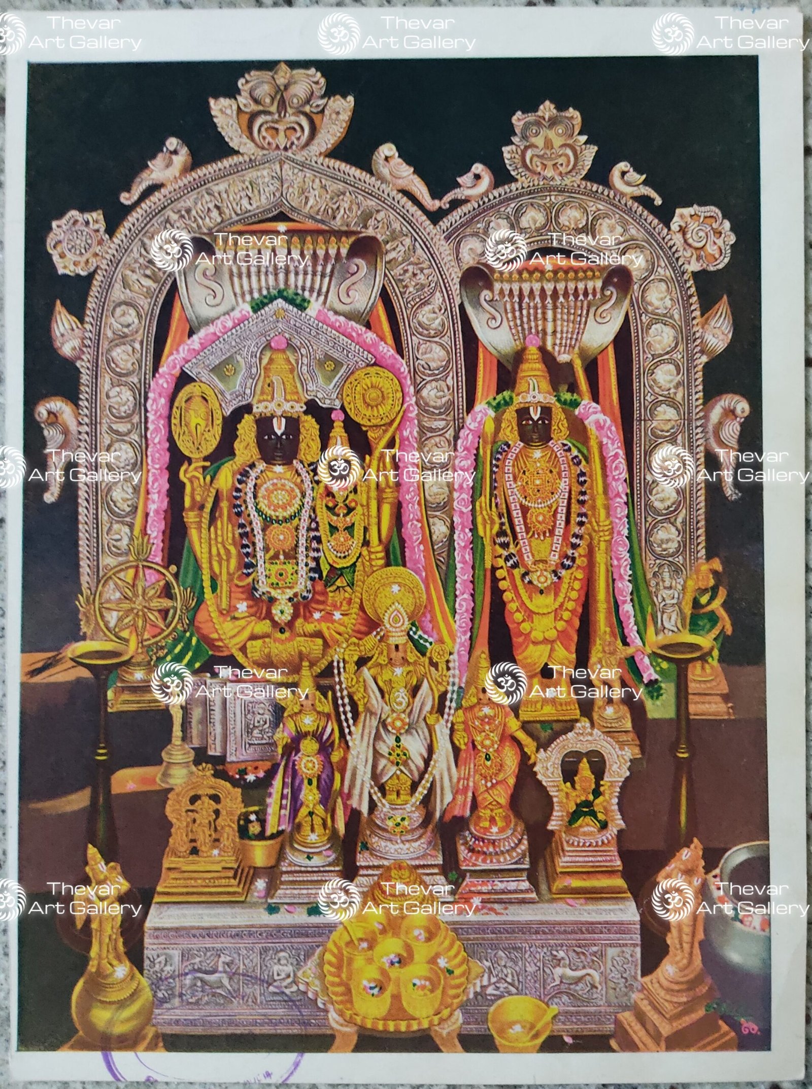 Artist Silpi antique Vintage Print - Thevar art Gallery