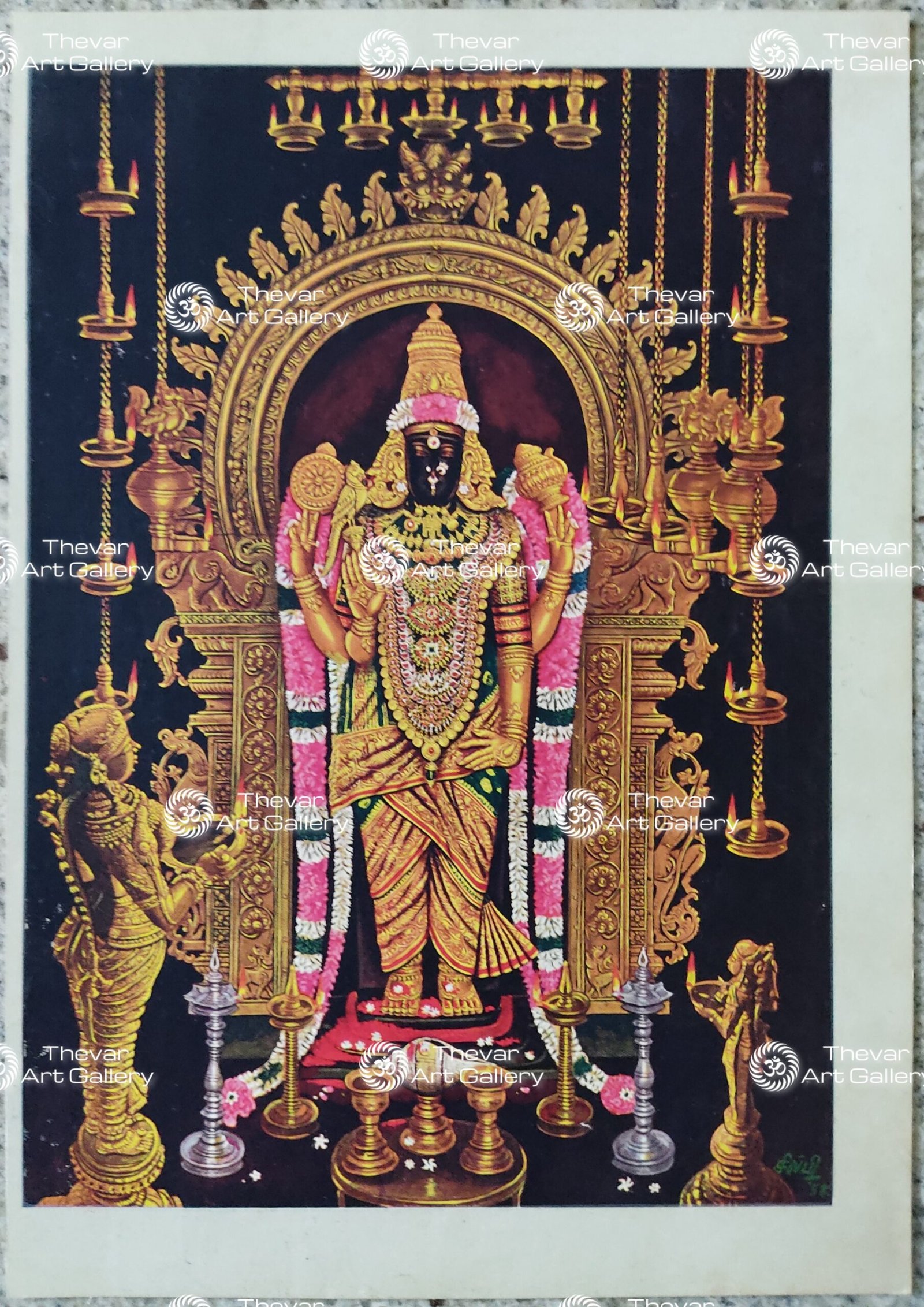 Artist Silpi antique Vintage Print - Thevar art Gallery