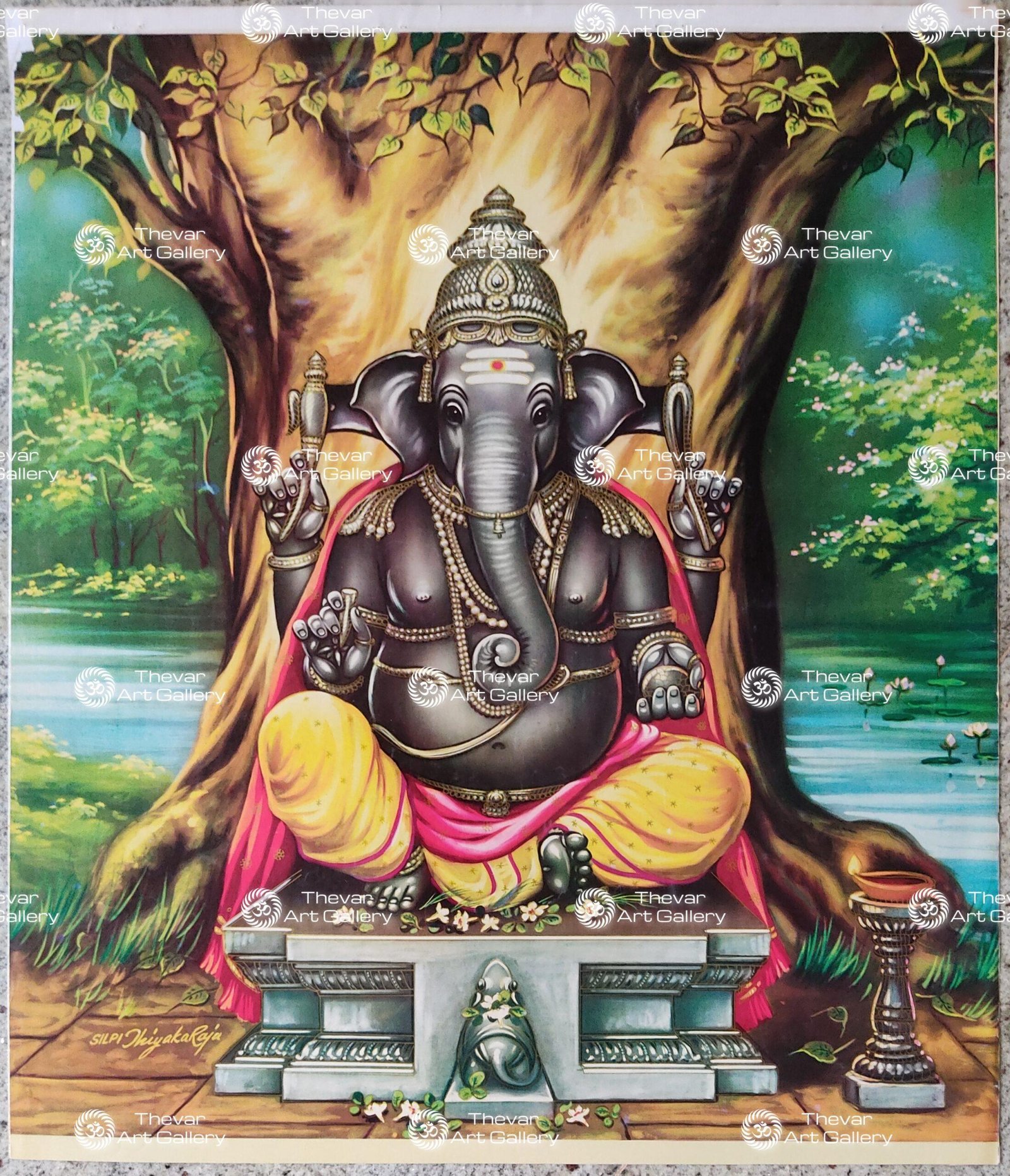 Artist Silpi Thiyakaraja Antique vintage print - Thevar art gallery
