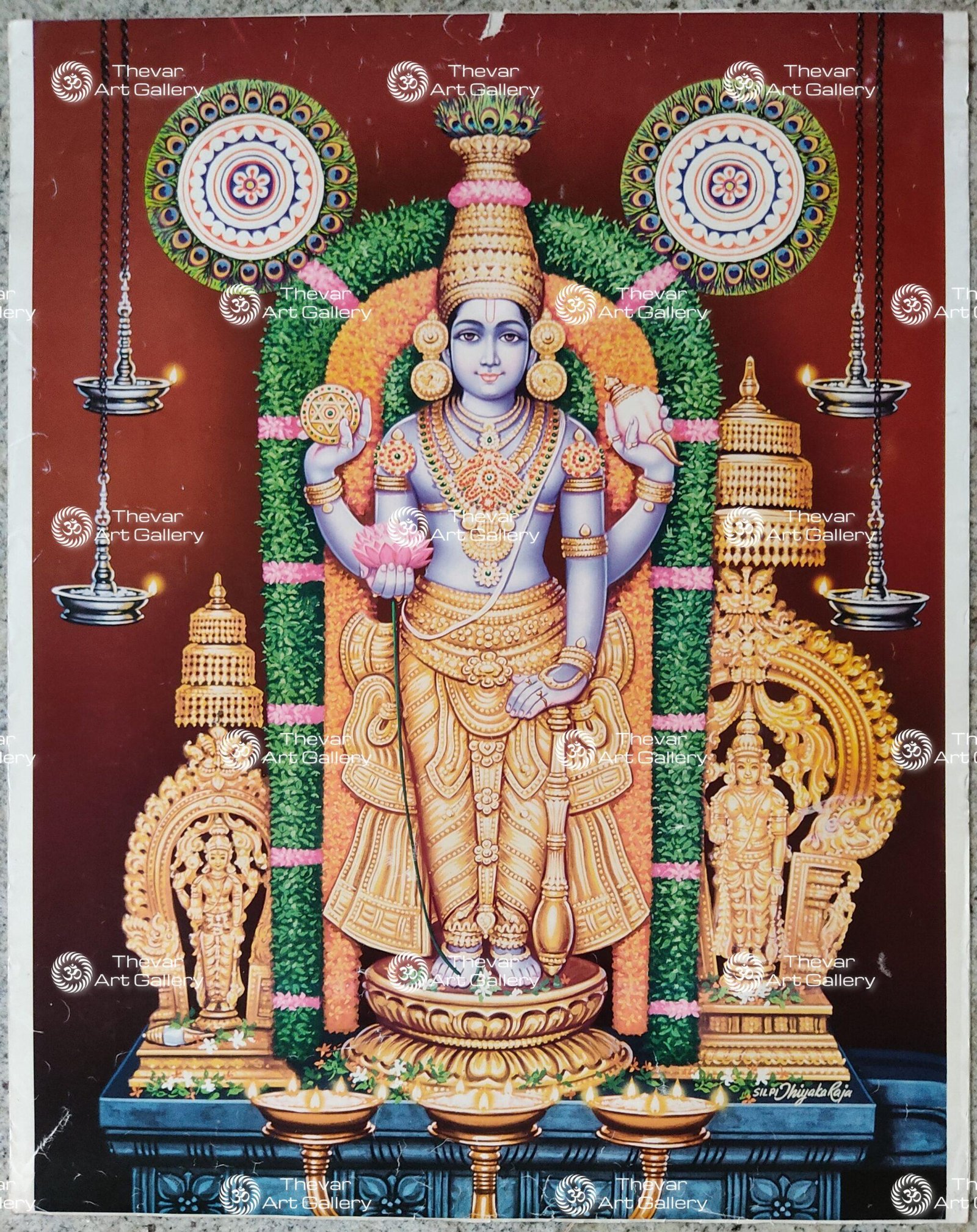 Artist Silpi Thiyakaraja Antique vintage print - Thevar art gallery