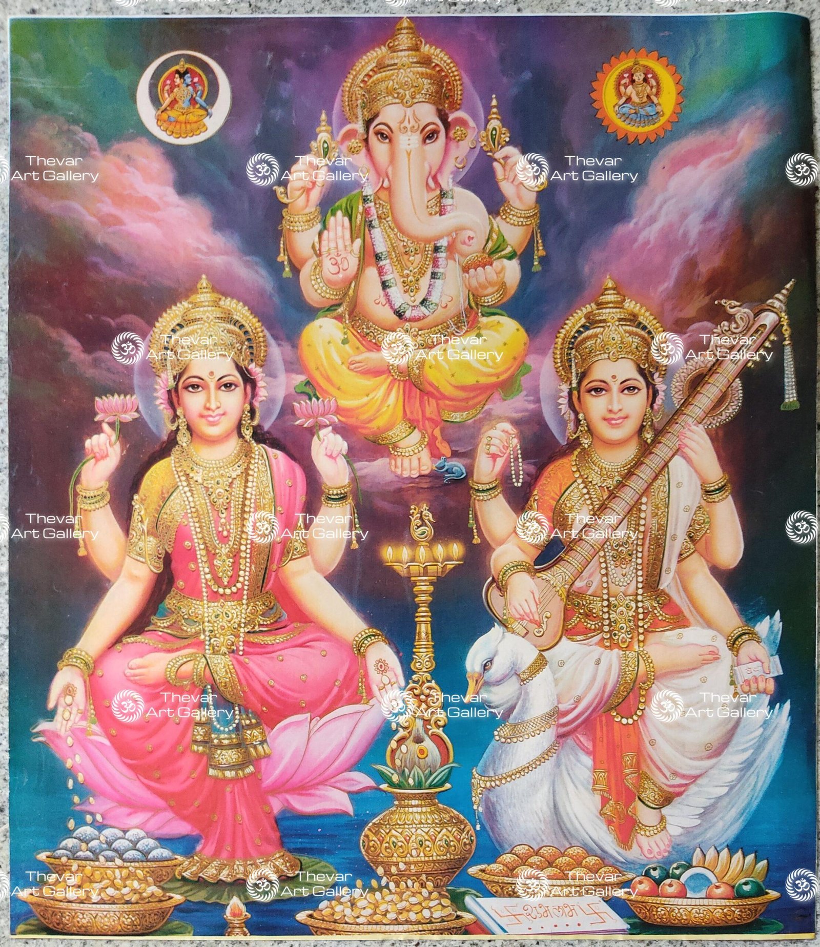 Artist Sapar Bros Antique vintage print - Thevar art gallery