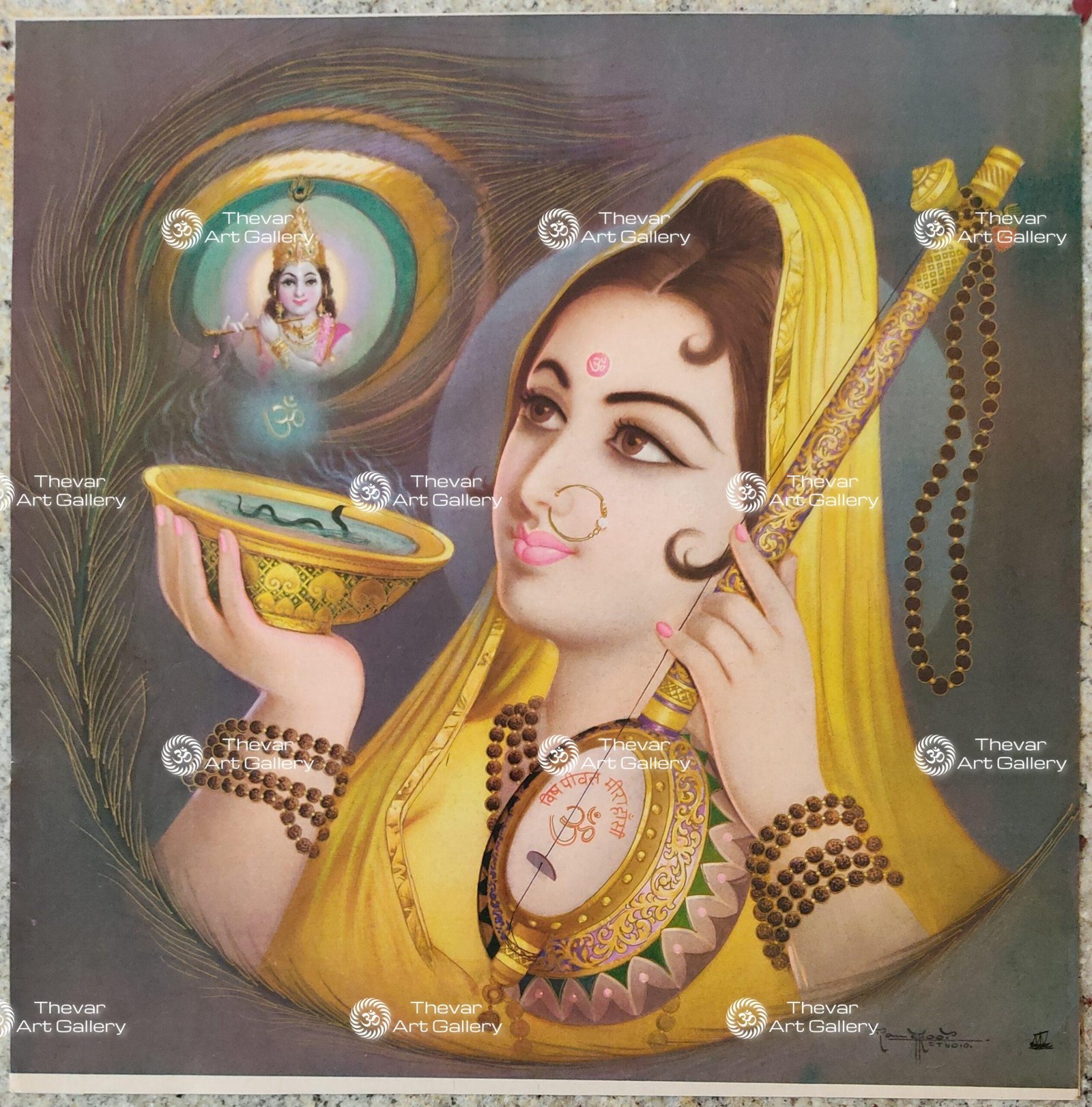 Artist Rangroop antique vintage print - Thevar Art Gallery