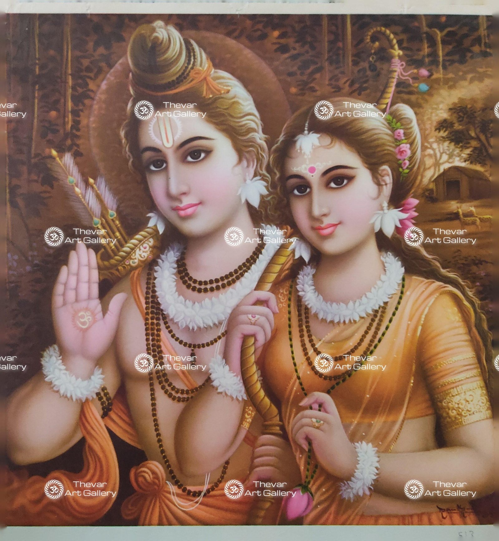 Artist Rangroop antique Vintage print - Thevar art gallery