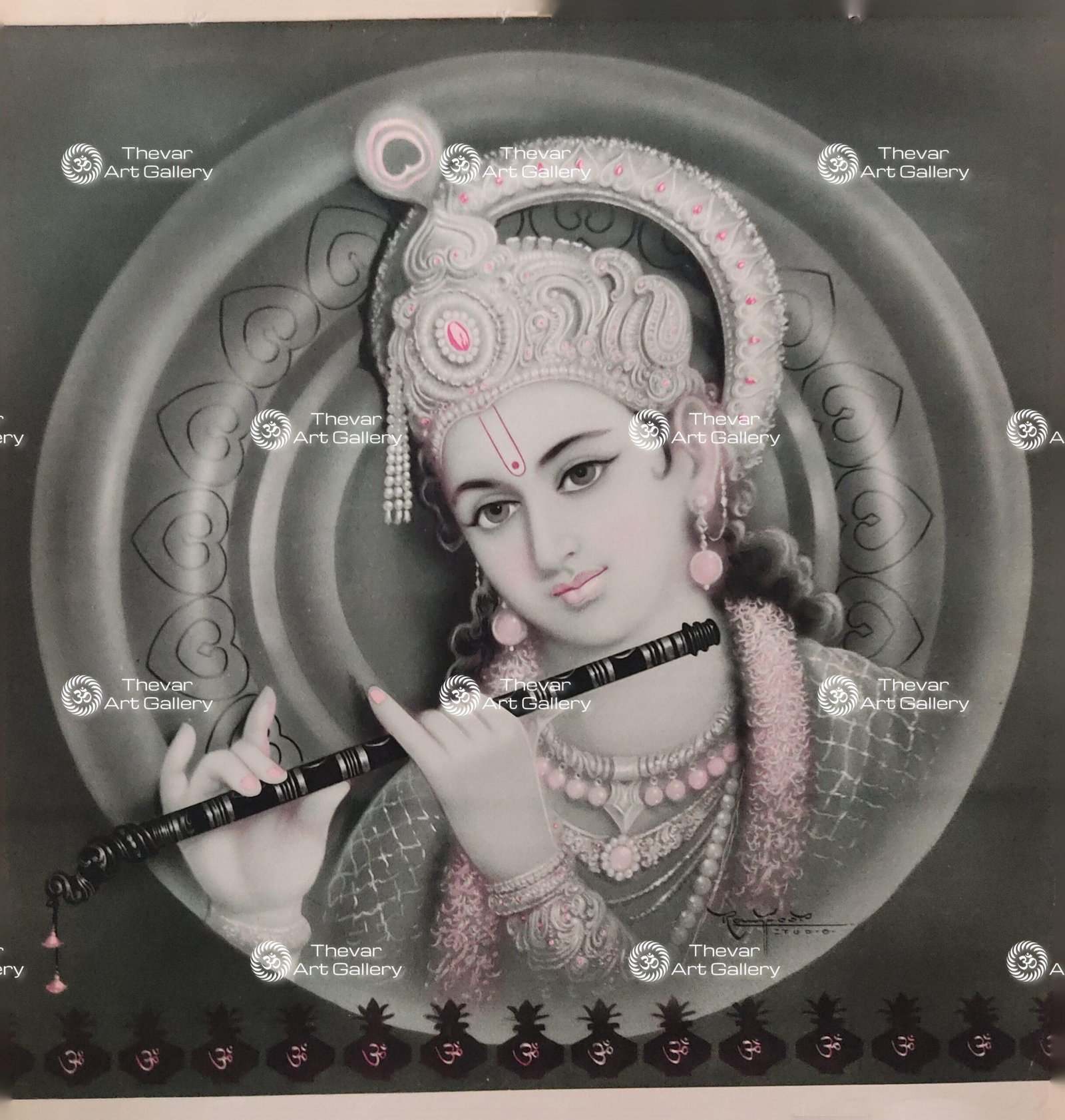 Artist Rangroop antique Vintage print - Thevar art gallery