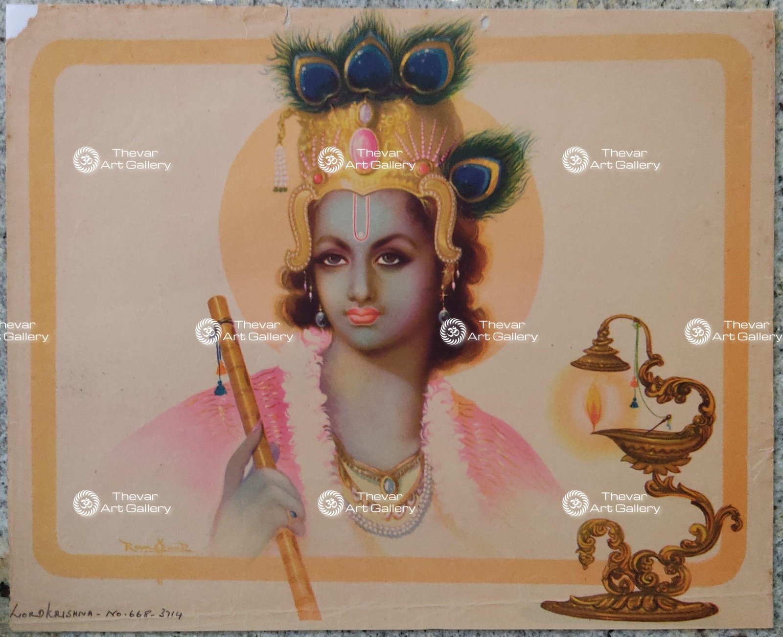 Artist Rangroop antique Vintage print - Thevar art gallery