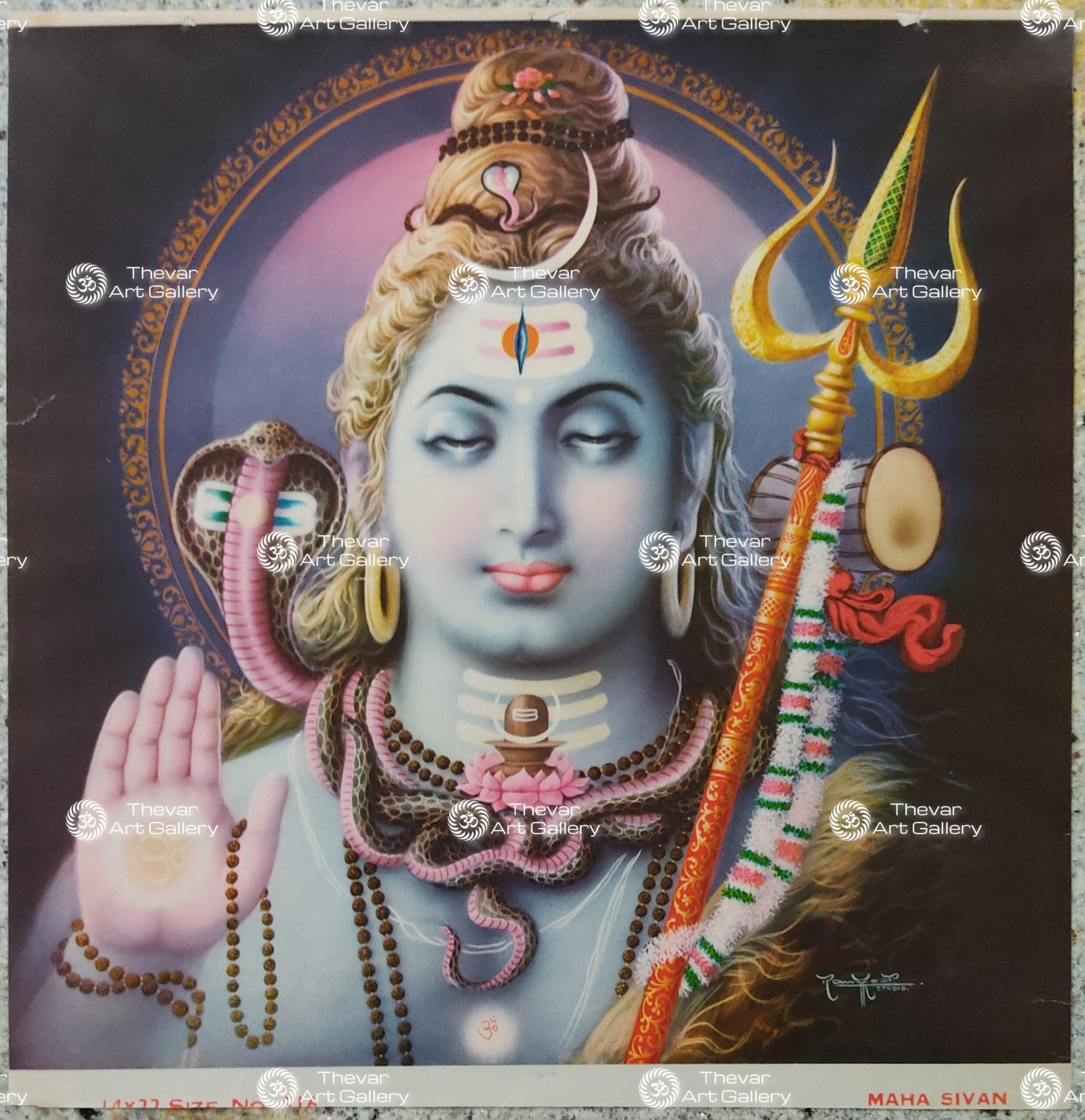 Artist Rangroop antique Vintage print - Thevar art gallery