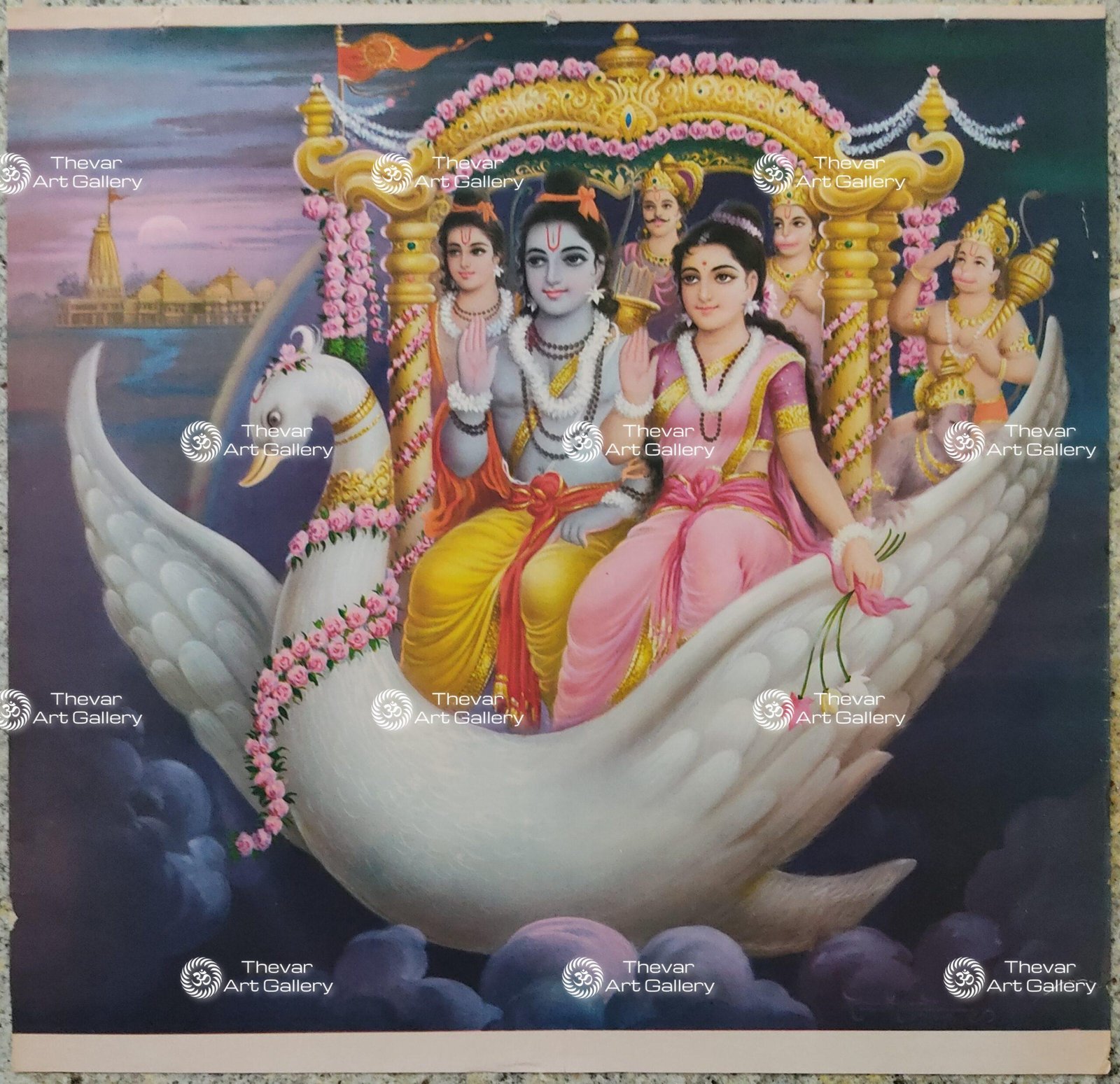 Artist Rangroop antique Vintage print - Thevar art gallery