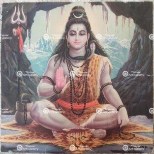 Artist Yogendra Rastogi antique Vintage print - Thevar art gallery